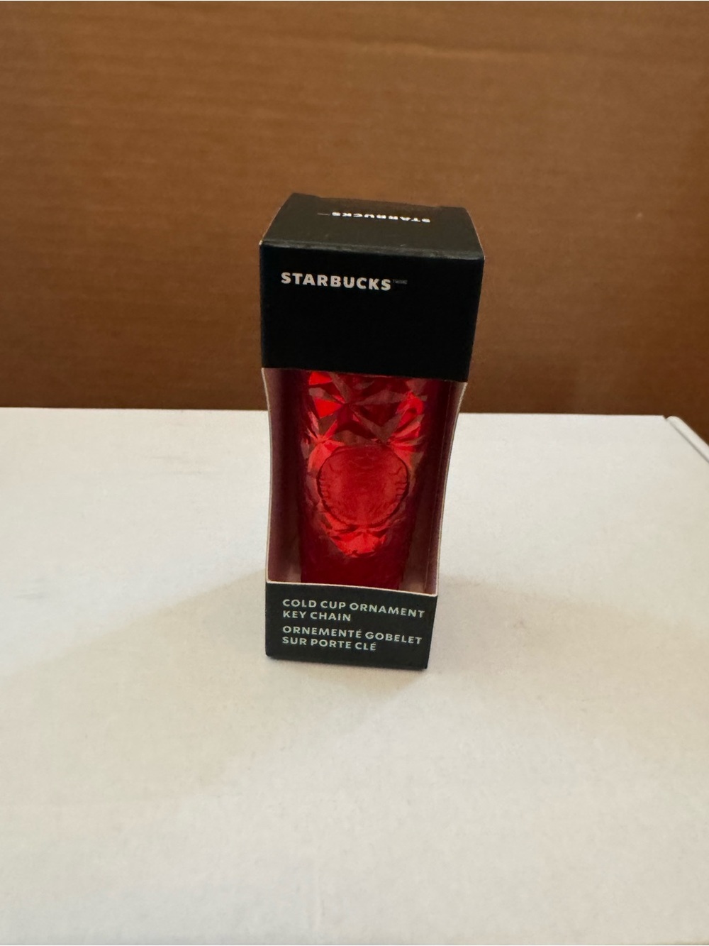 Starbucks Holiday Diamond Red Cold Cup Ornament Key Chain